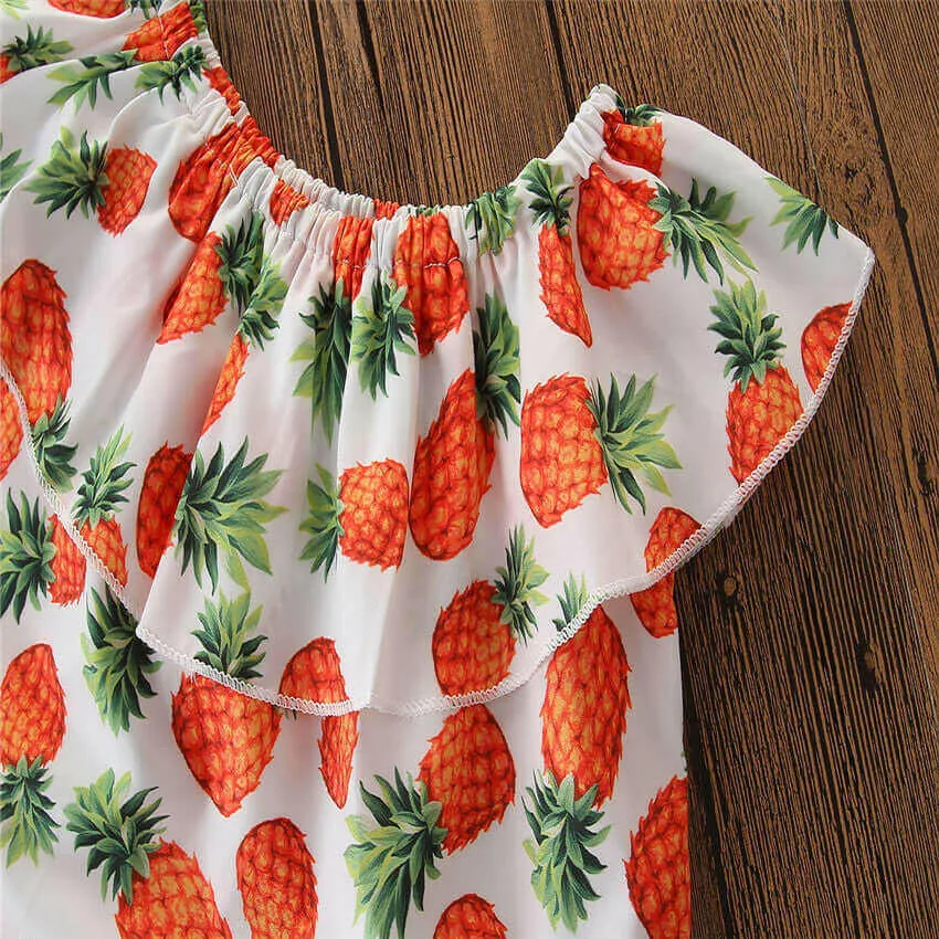 2PCS Toddler Kids Girls Clothes Off Shoulder