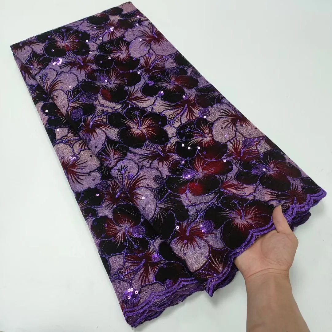 5 YARDS / 10 COLORS / Enea Outlined Flower Glitter Sequin Beaded Embroidery Tulle Mesh Lace Party Prom Bridal Dress Fabric