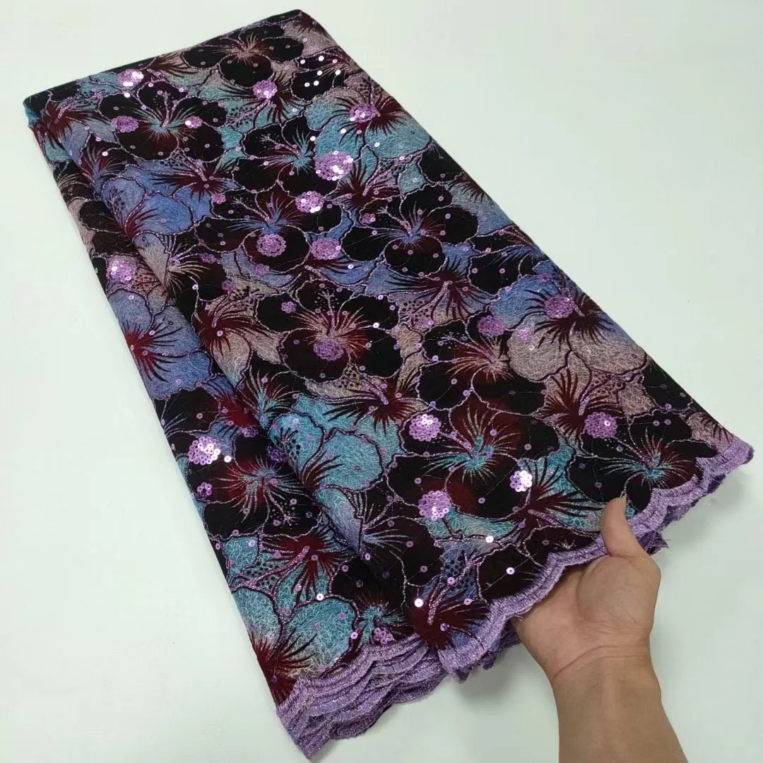 5 YARDS / 10 COLORS / Enea Outlined Flower Glitter Sequin Beaded Embroidery Tulle Mesh Lace Party Prom Bridal Dress Fabric