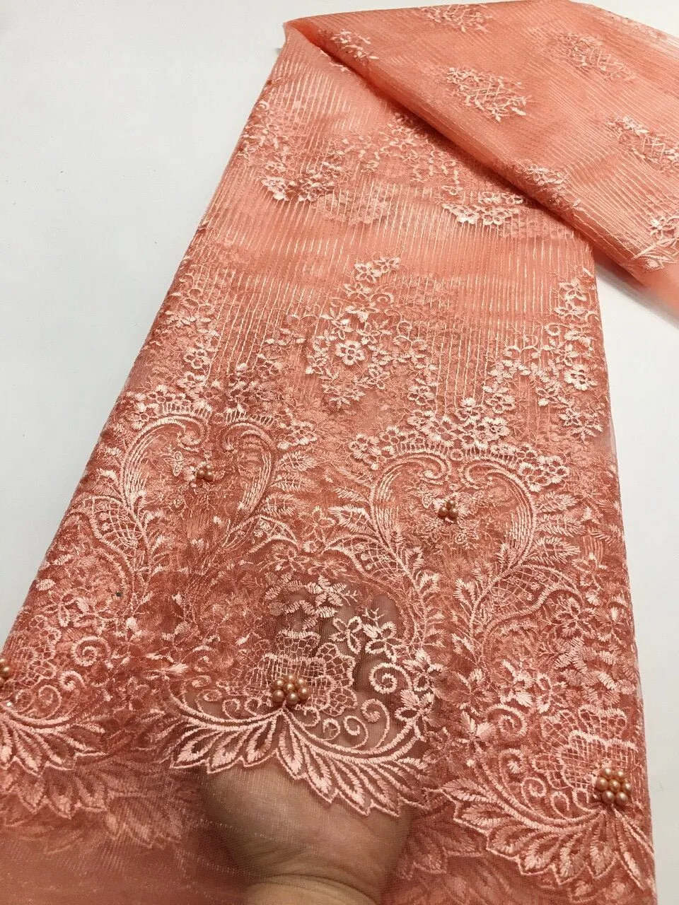 5 YARDS / 4 COLORS / Jessie Royal Crochet Mesh Ground Embroidery Mesh Lace / Party Prom Bridal Dress Fabric