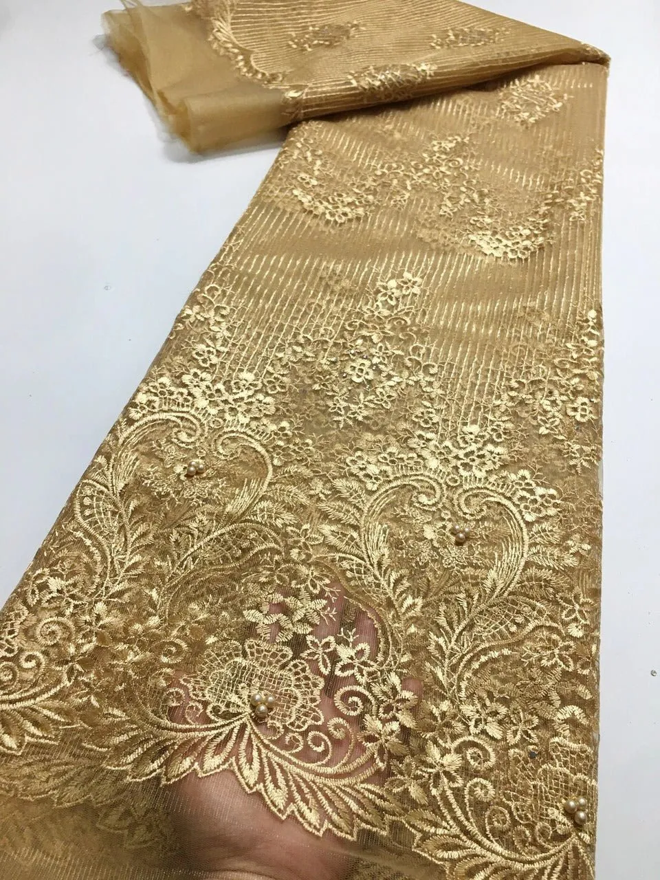 5 YARDS / 4 COLORS / Jessie Royal Crochet Mesh Ground Embroidery Mesh Lace / Party Prom Bridal Dress Fabric
