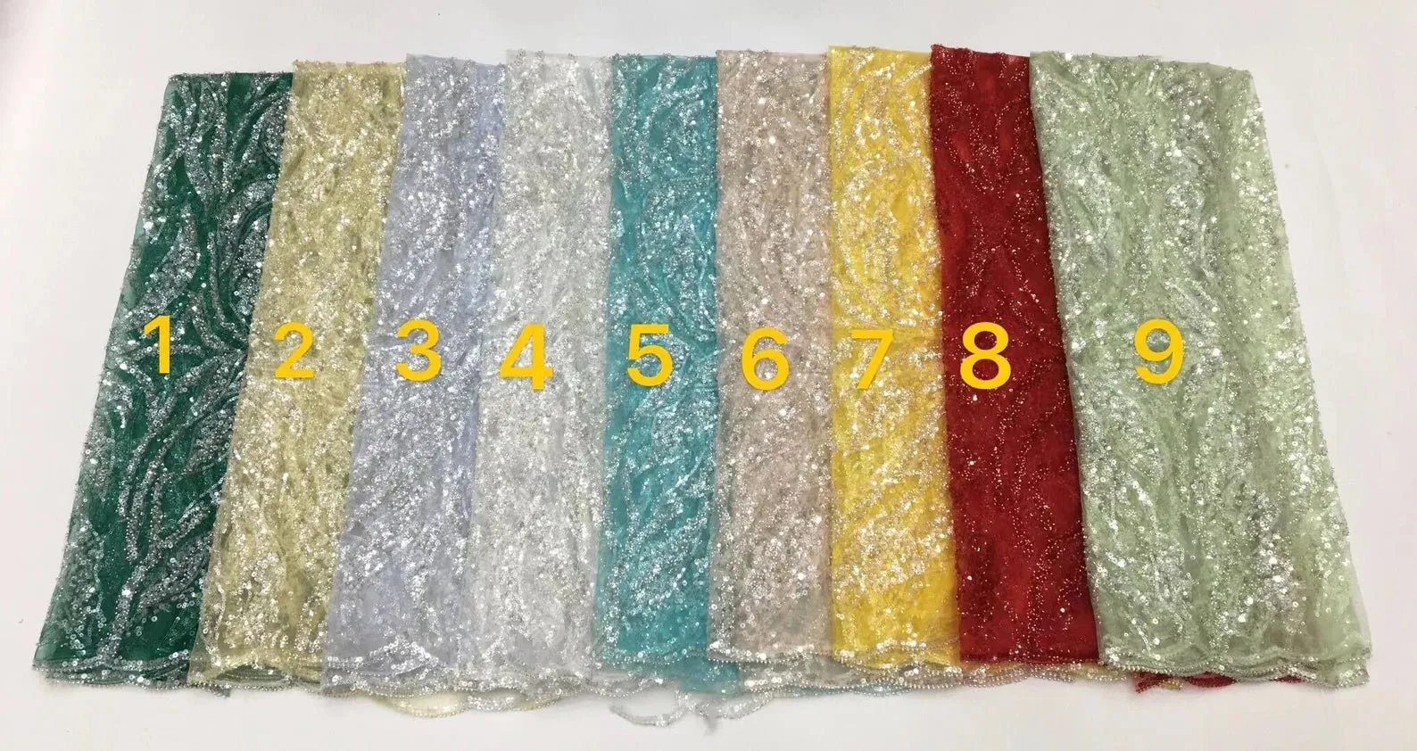 5 YARDS / 9 COLORS / Eliza Abstract Geometric Embroidery Mesh Lace / Party Prom Bridal Dress Fabric