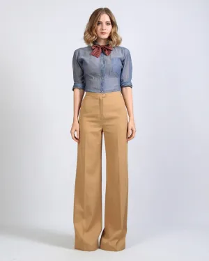 70s Camel Wide Leg Bellbottoms