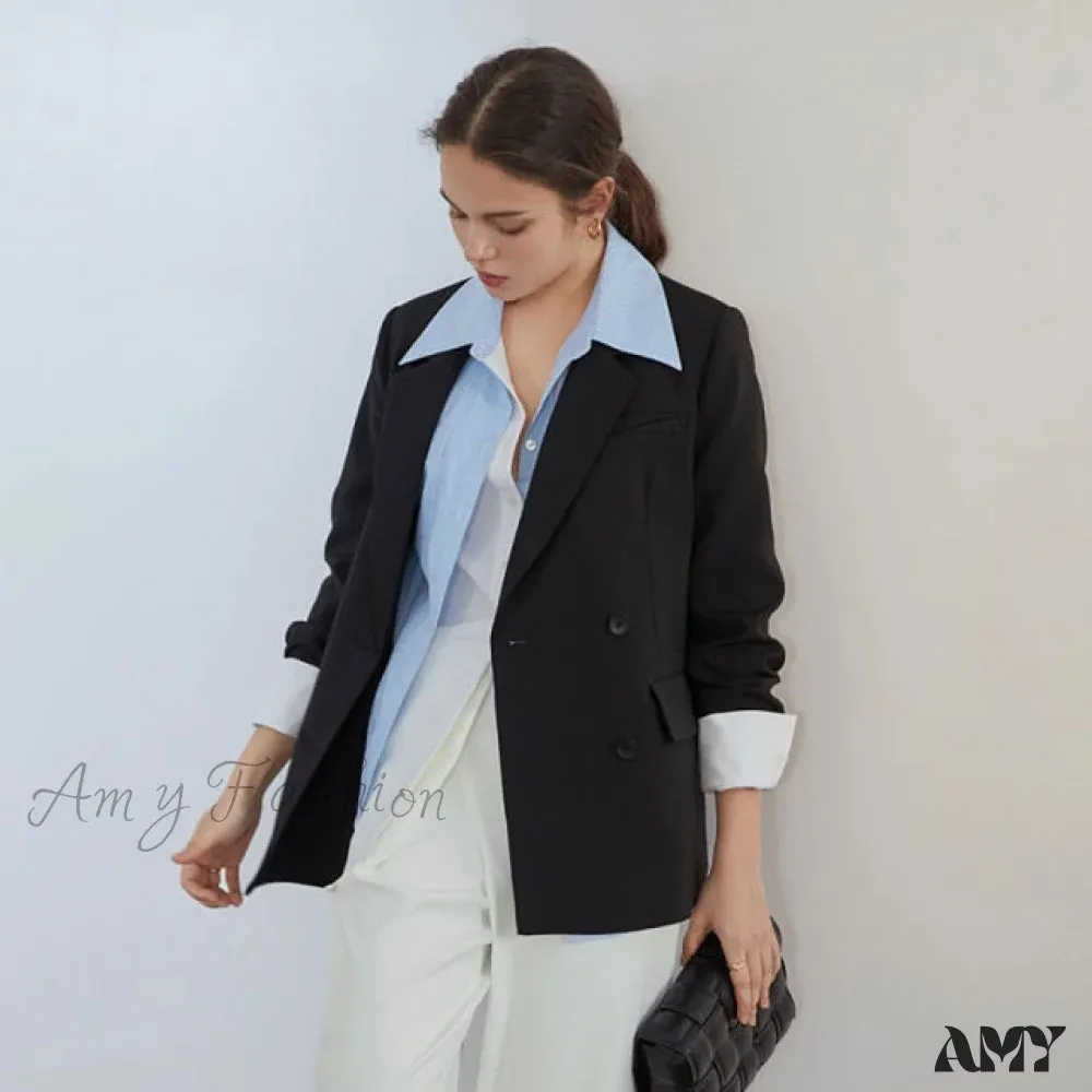 Amy Fashion - Office Ladies Casual White Blazer