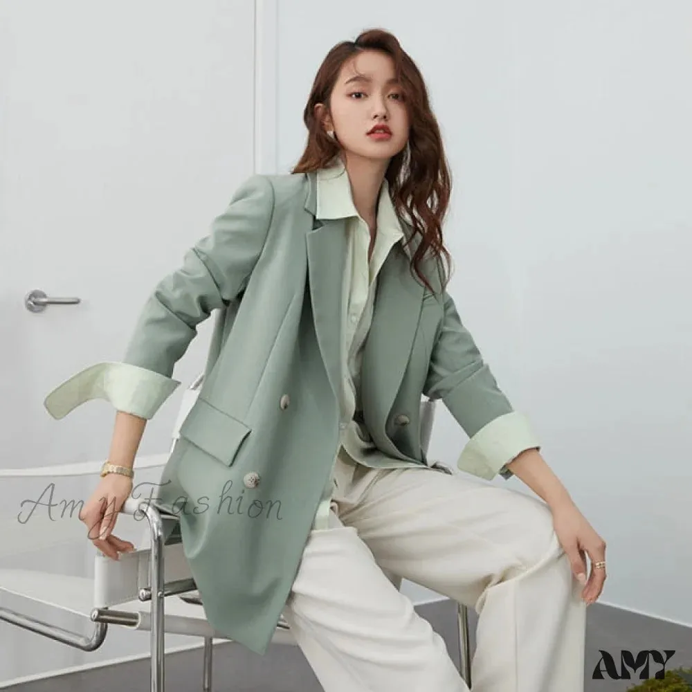Amy Fashion - Office Ladies Casual White Blazer