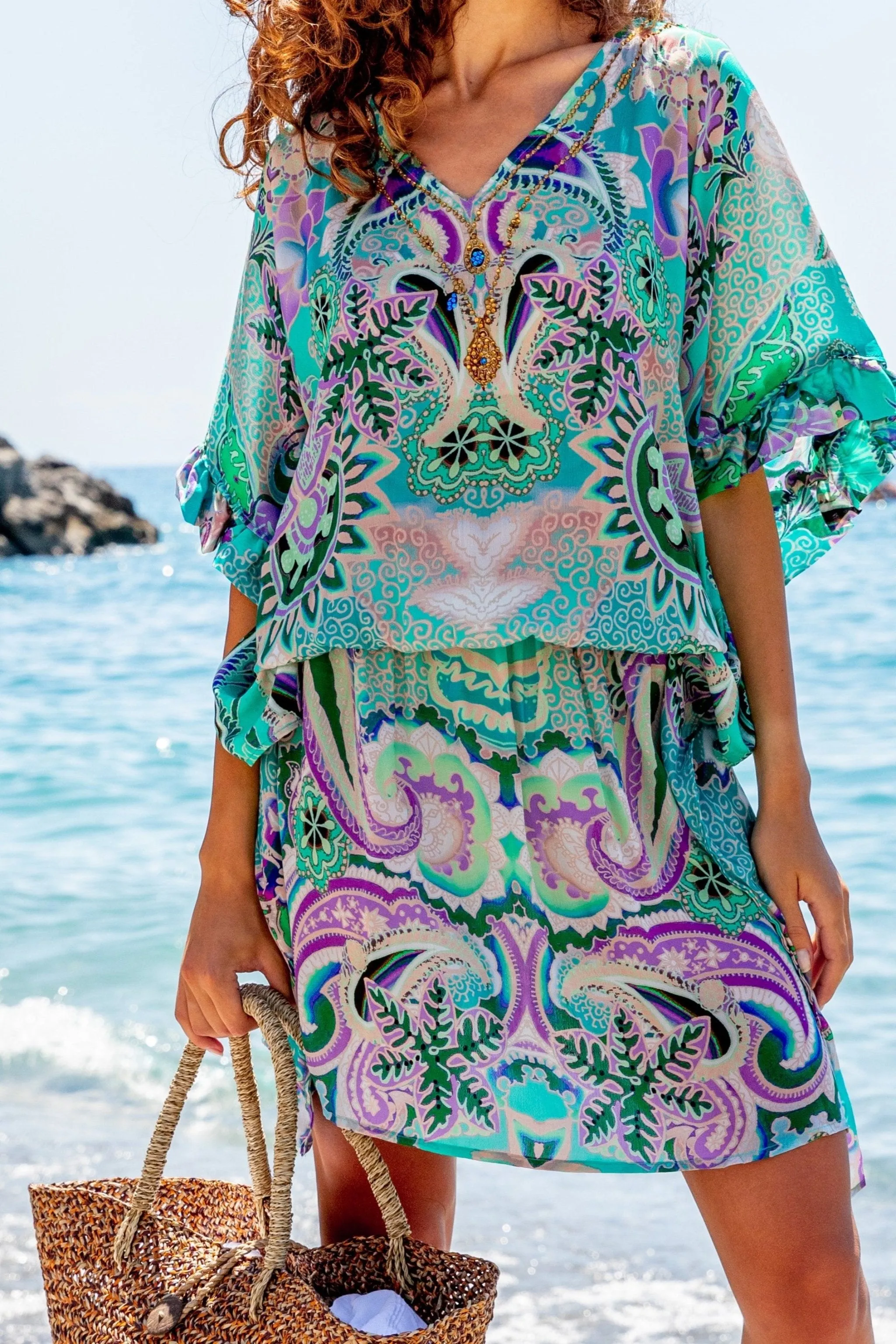 Aqua Plus Size Drop Waist Beach Cover-up