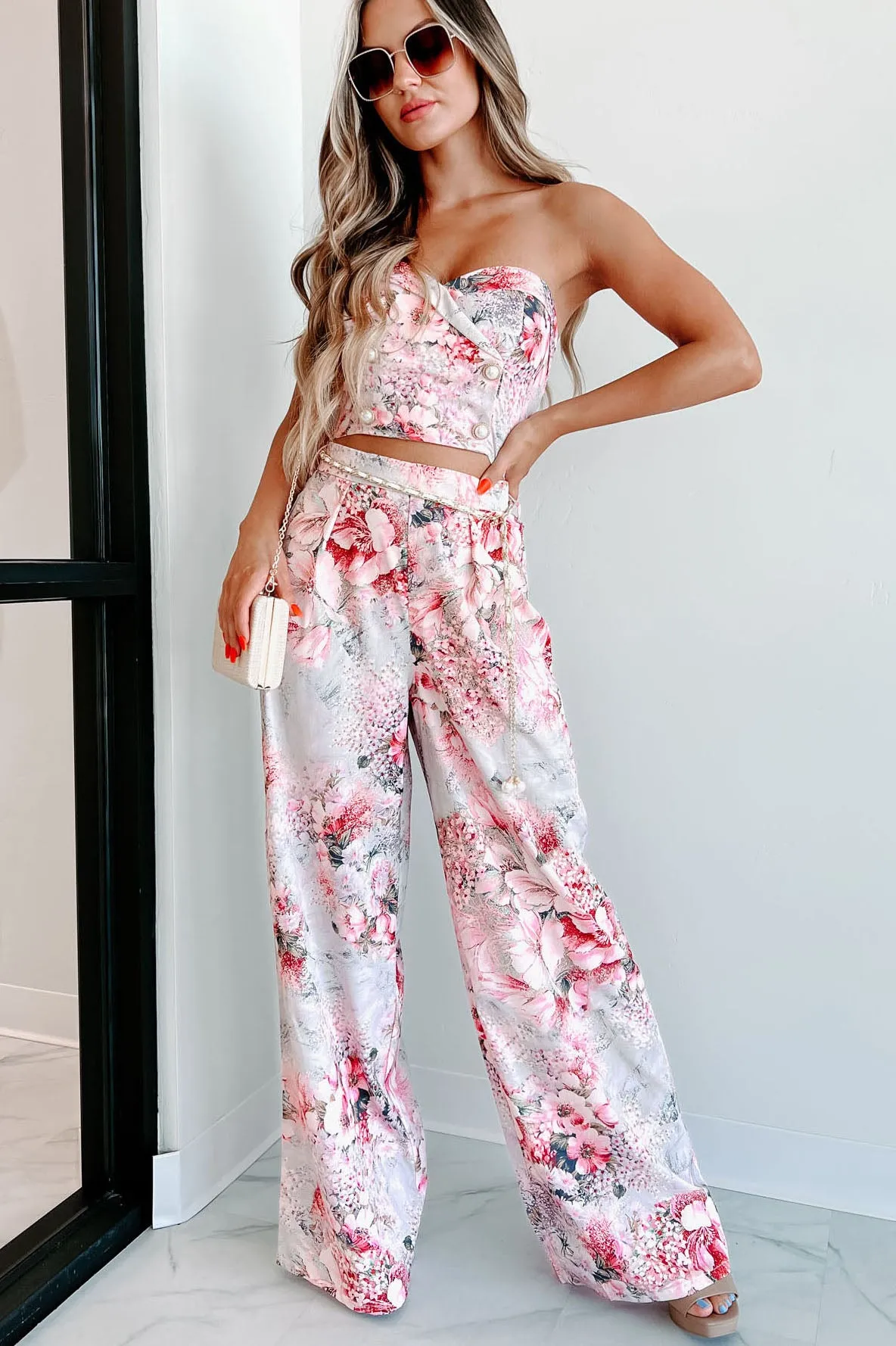 Beautiful Purpose Floral Two-Piece Set (Pink Multi)