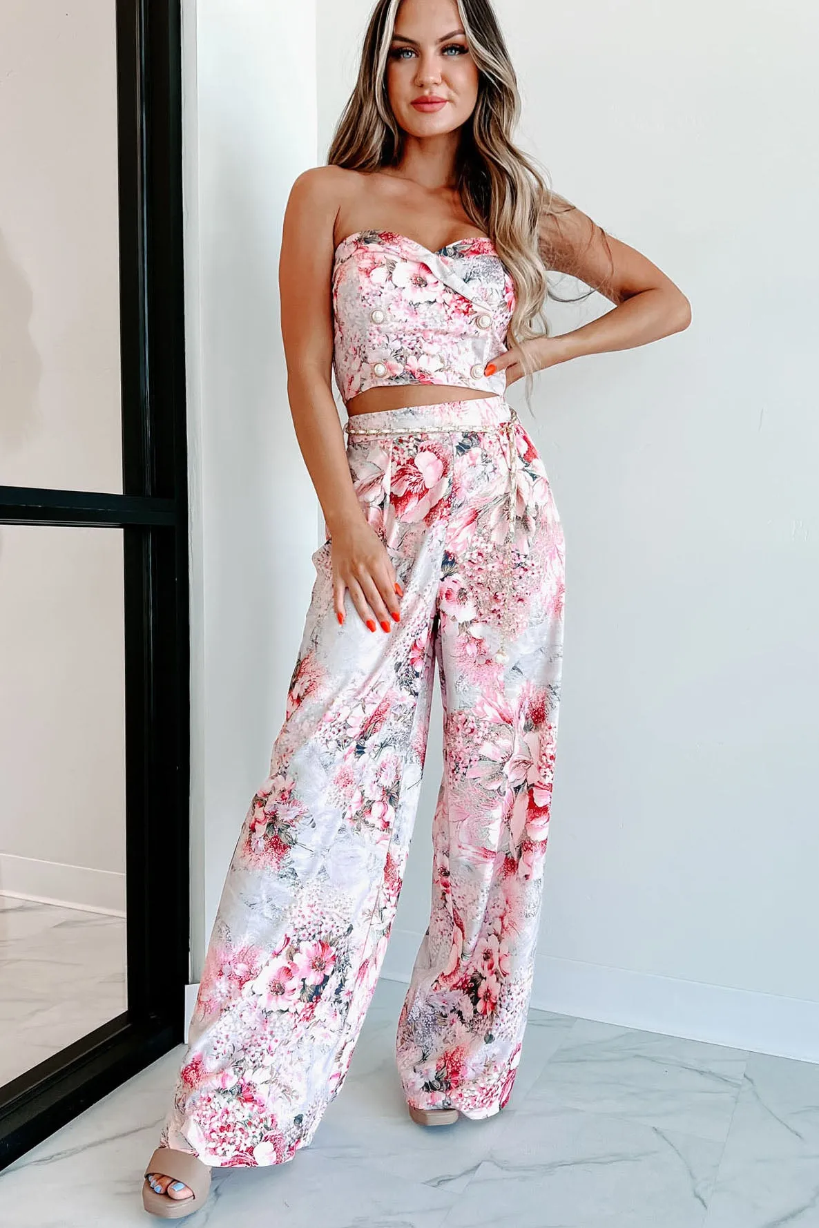 Beautiful Purpose Floral Two-Piece Set (Pink Multi)