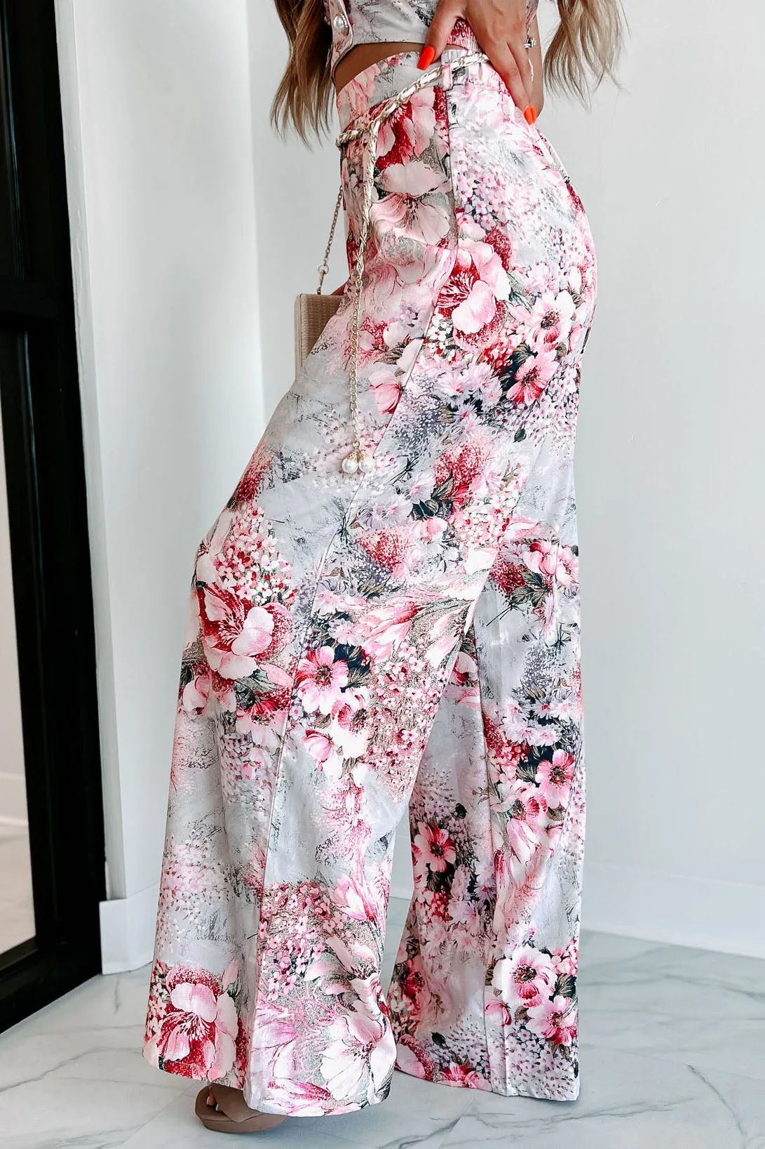 Beautiful Purpose Floral Two-Piece Set (Pink Multi)