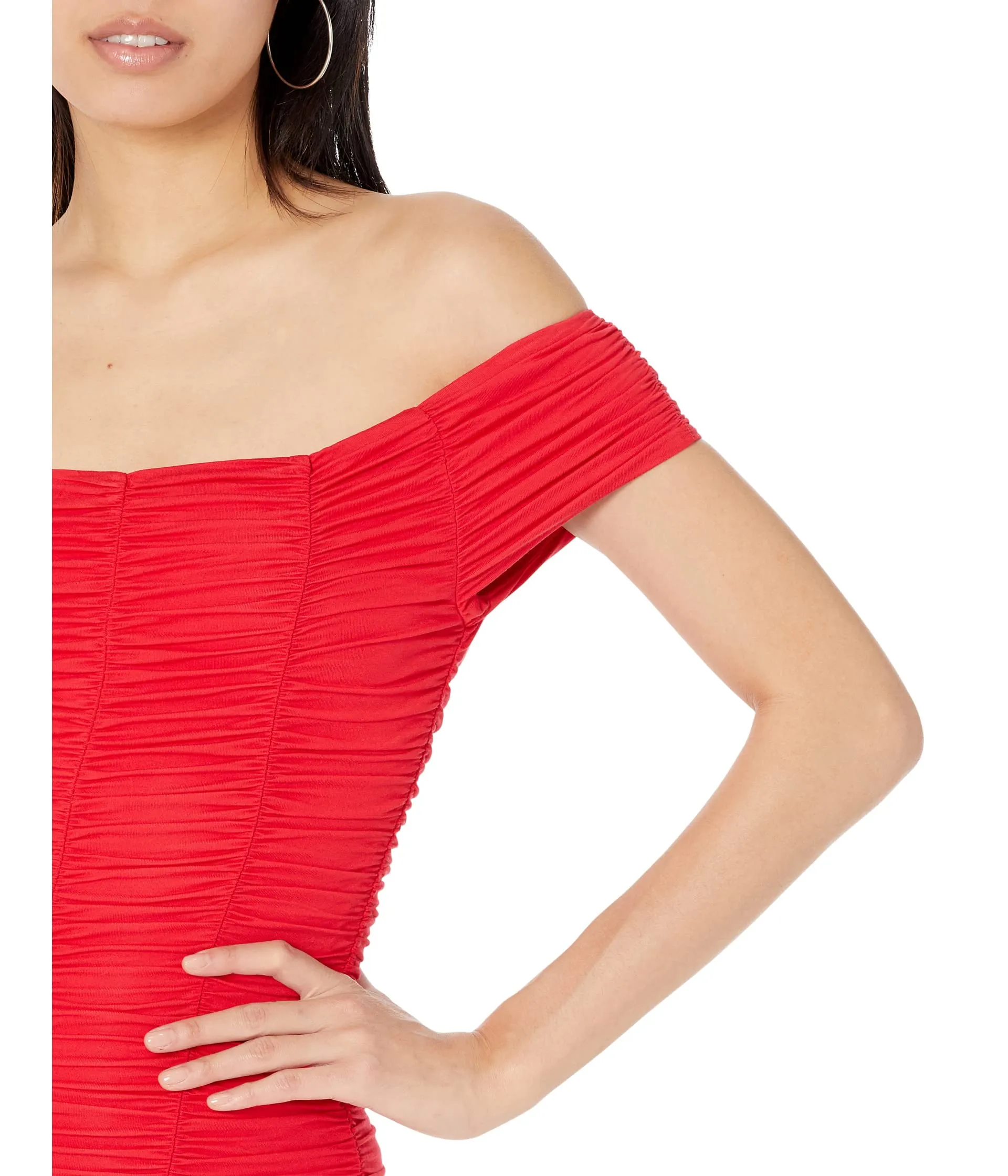 Bebe Dress, Off Shoulder Ruched Dress