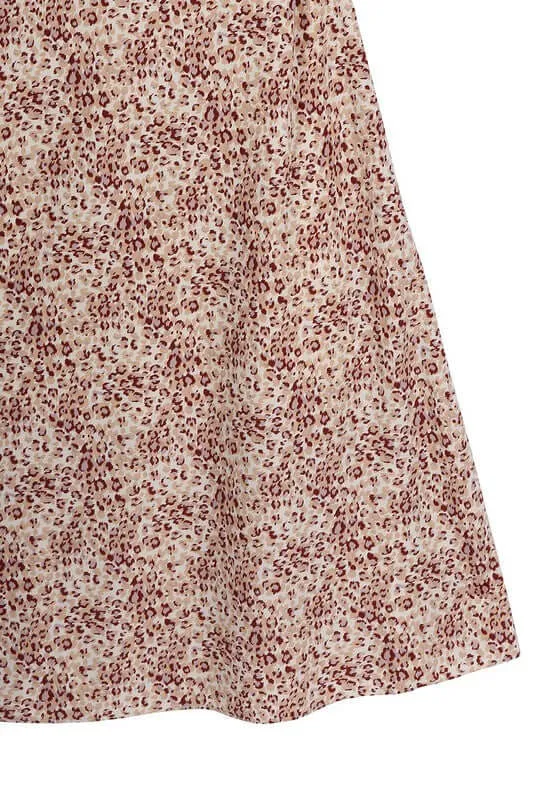 Beige Leopard Cami Dress with Chain Trim