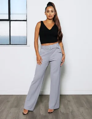 Belted Wide Leg Trousers