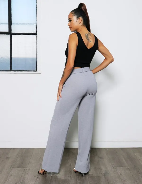 Belted Wide Leg Trousers