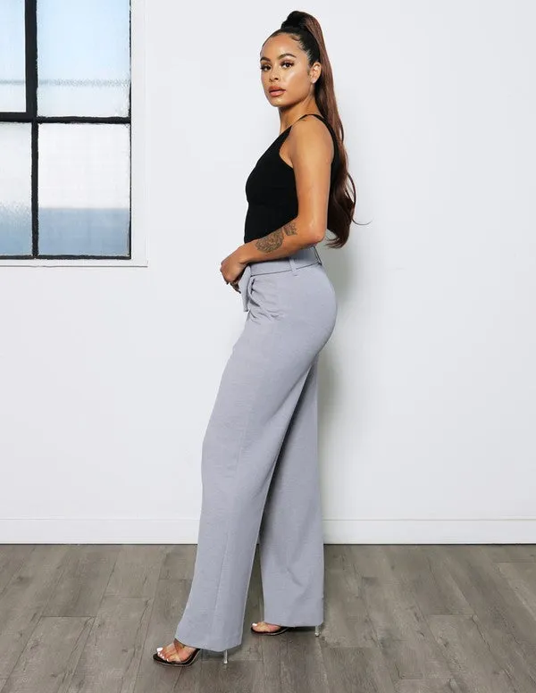 Belted Wide Leg Trousers