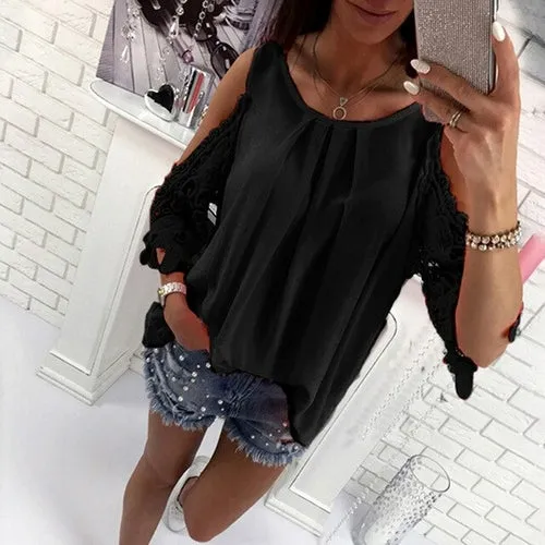 Bigsweety Ladies Blouse Fashion Womens Off Shoulder Tops Blouse Shirts
