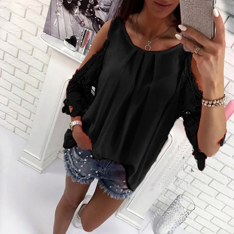 Bigsweety Ladies Blouse Fashion Womens Off Shoulder Tops Blouse Shirts