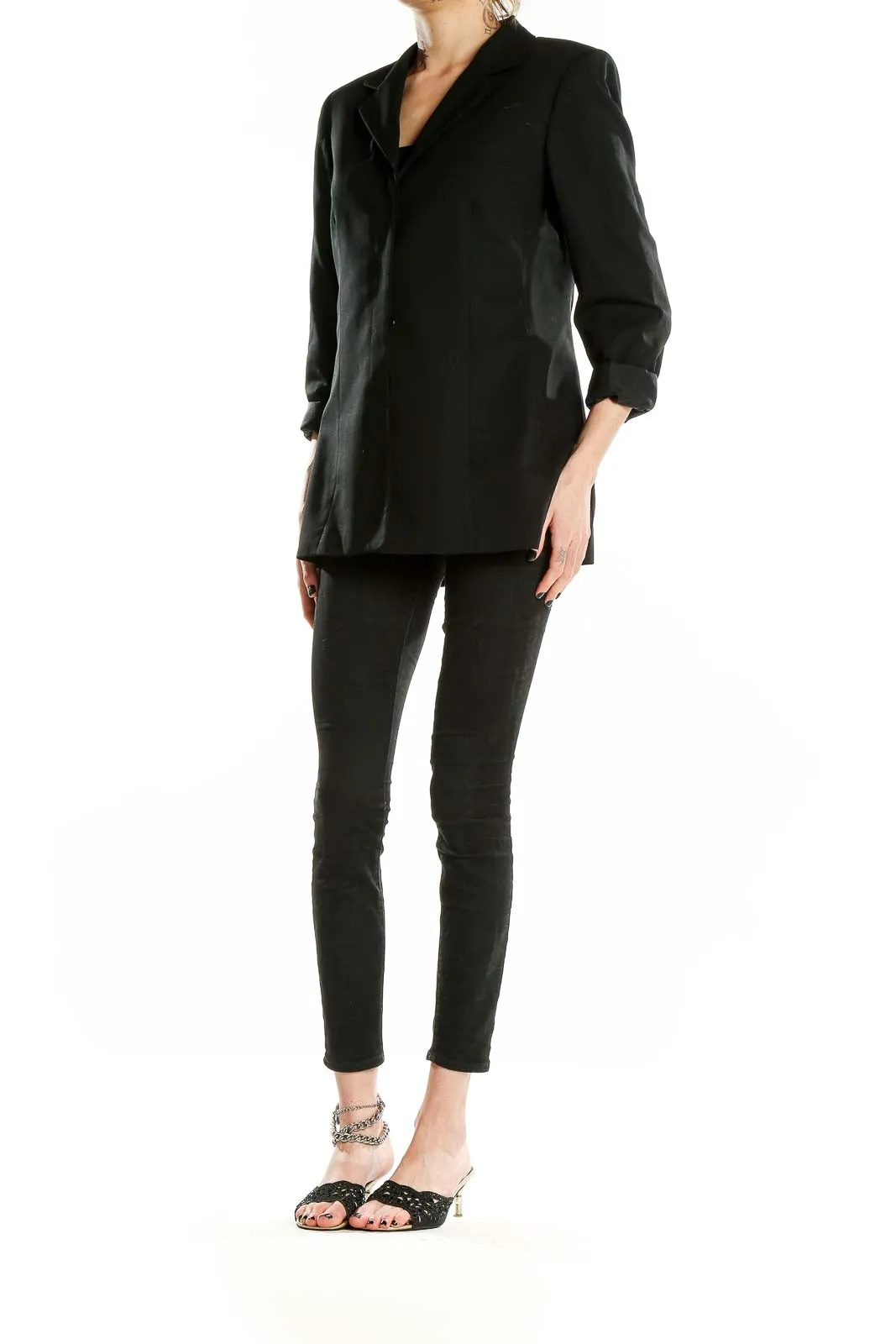 Black Wool Blend Blazer