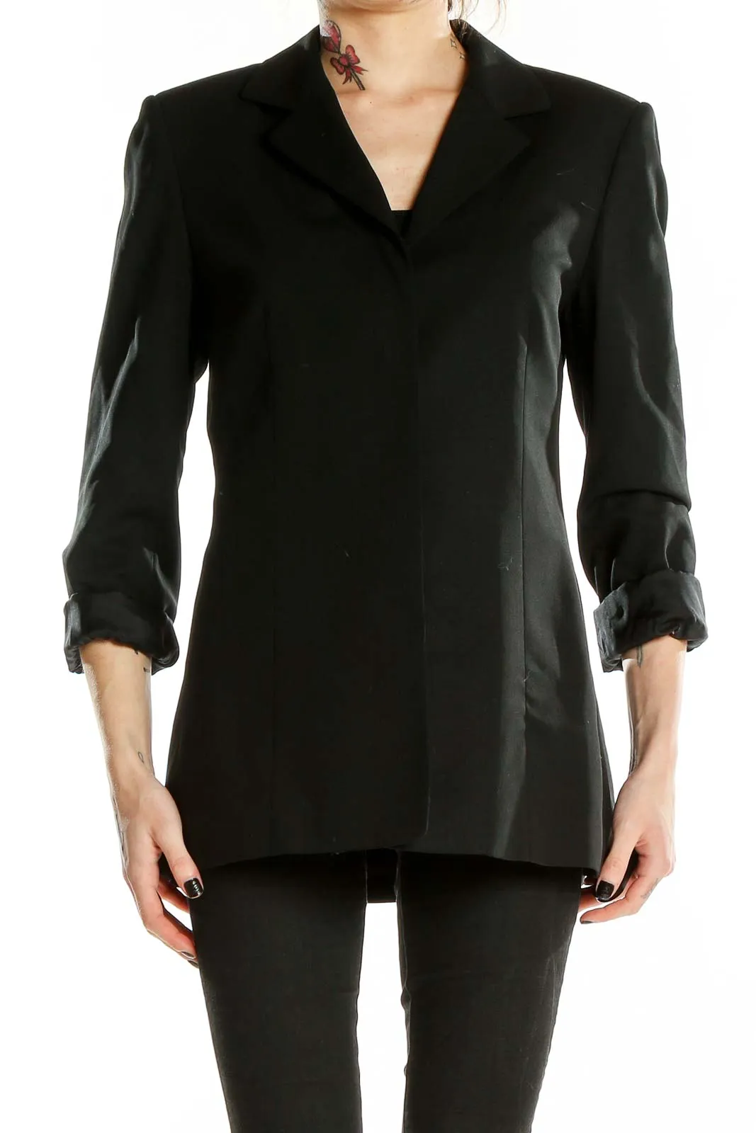 Black Wool Blend Blazer
