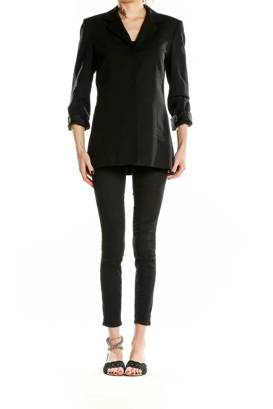Black Wool Blend Blazer