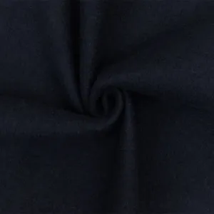 Blue-Black Textured Wool Brushed Boucle Knit Coating Fabric