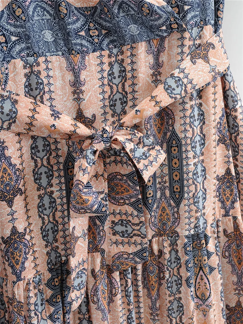 Boho Midi Dress, Sundress, Blue Jade Ethic