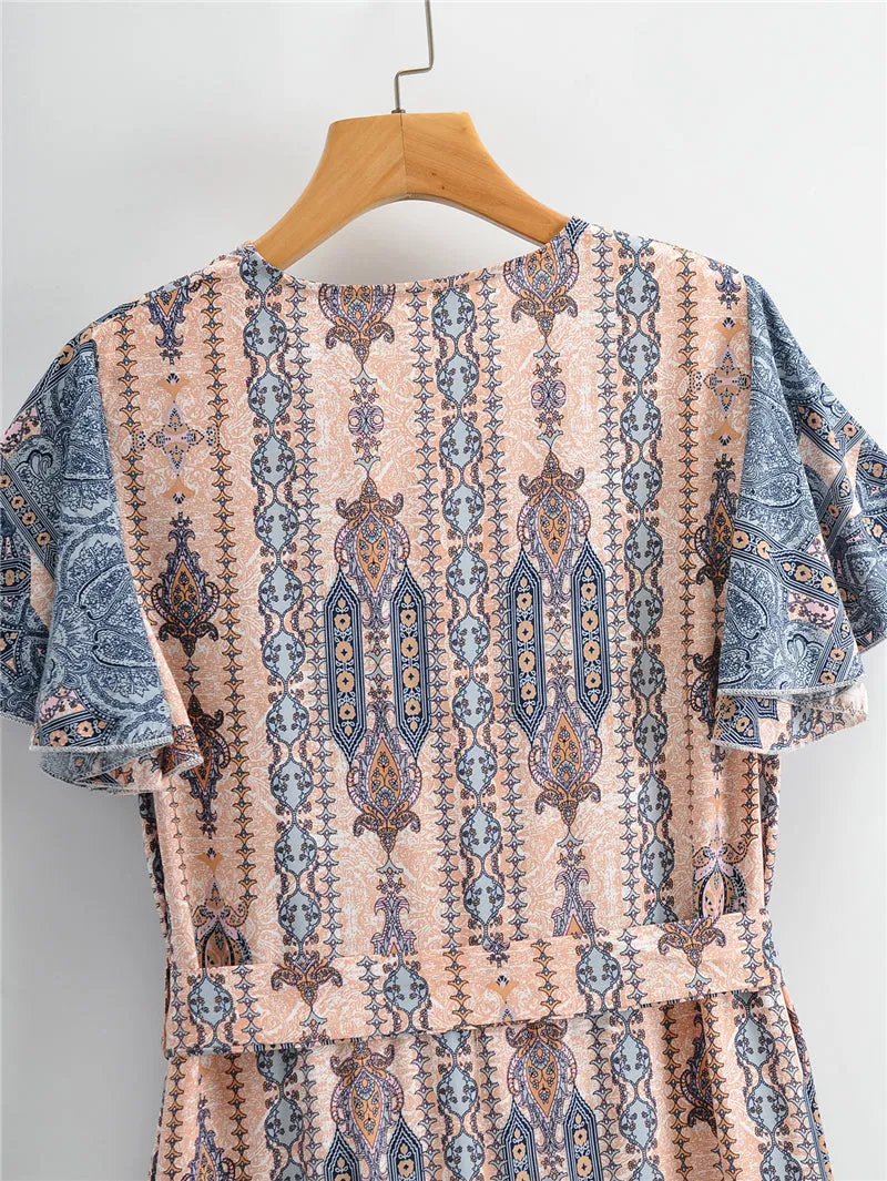 Boho Midi Dress, Sundress, Blue Jade Ethic