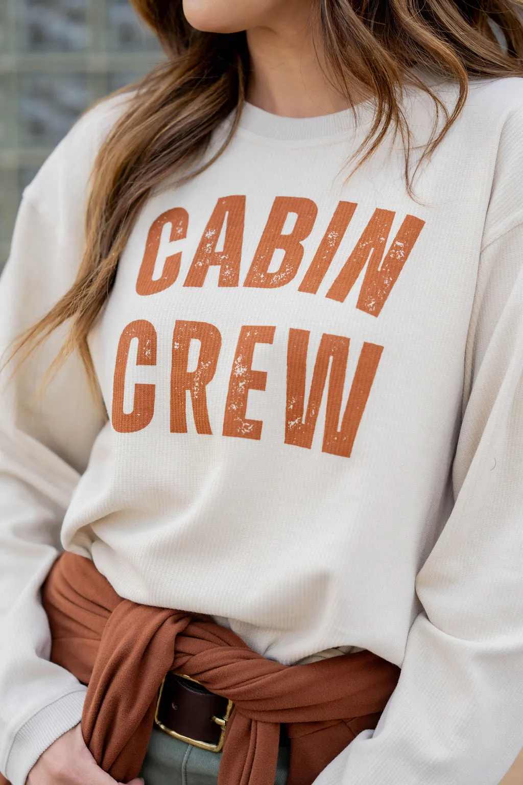 Cabin Crew Ribbed Graphic Crewneck
