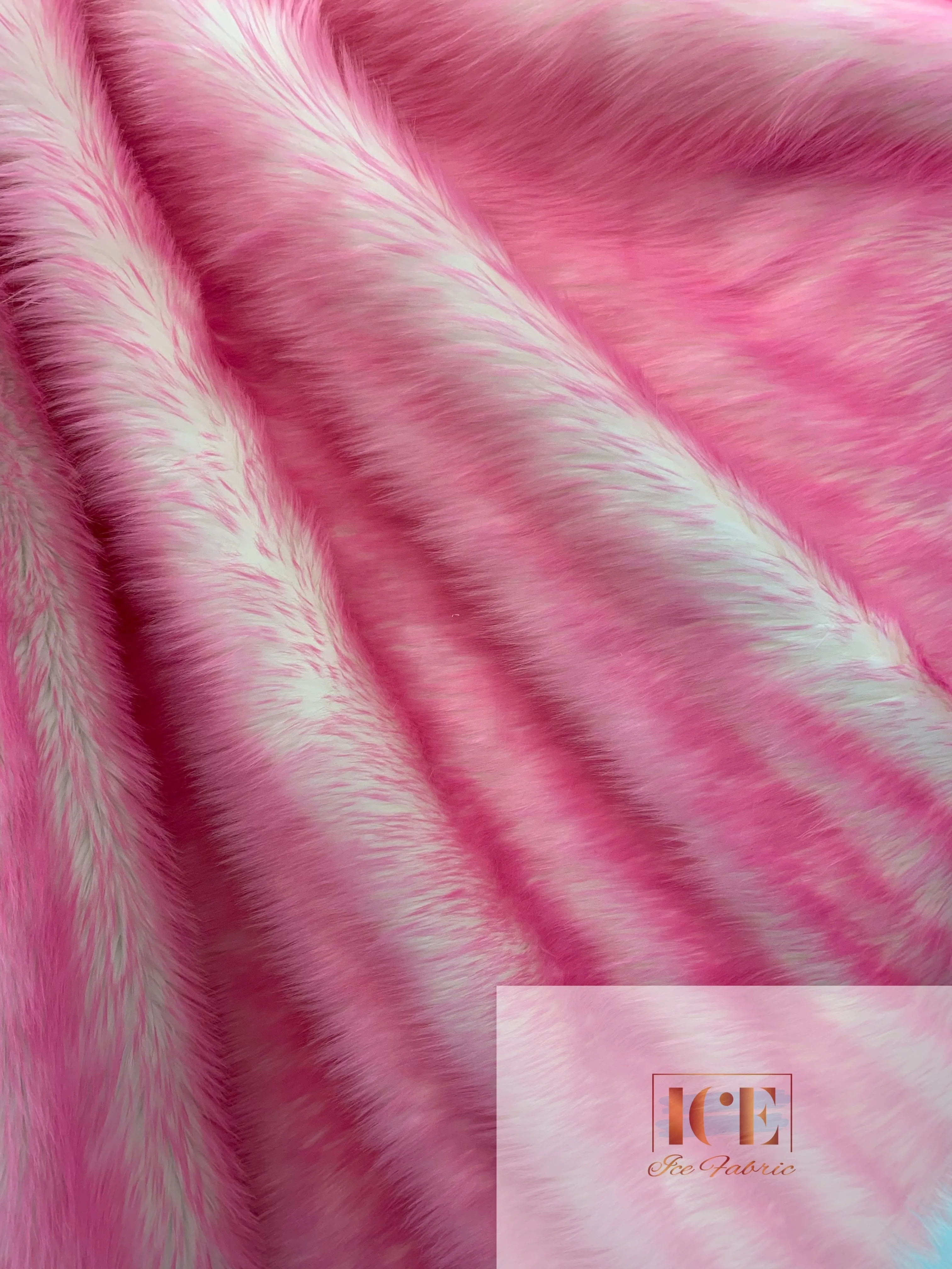 Candy Pink Canadian Fox Fake Animal Faux Fur Fabric
