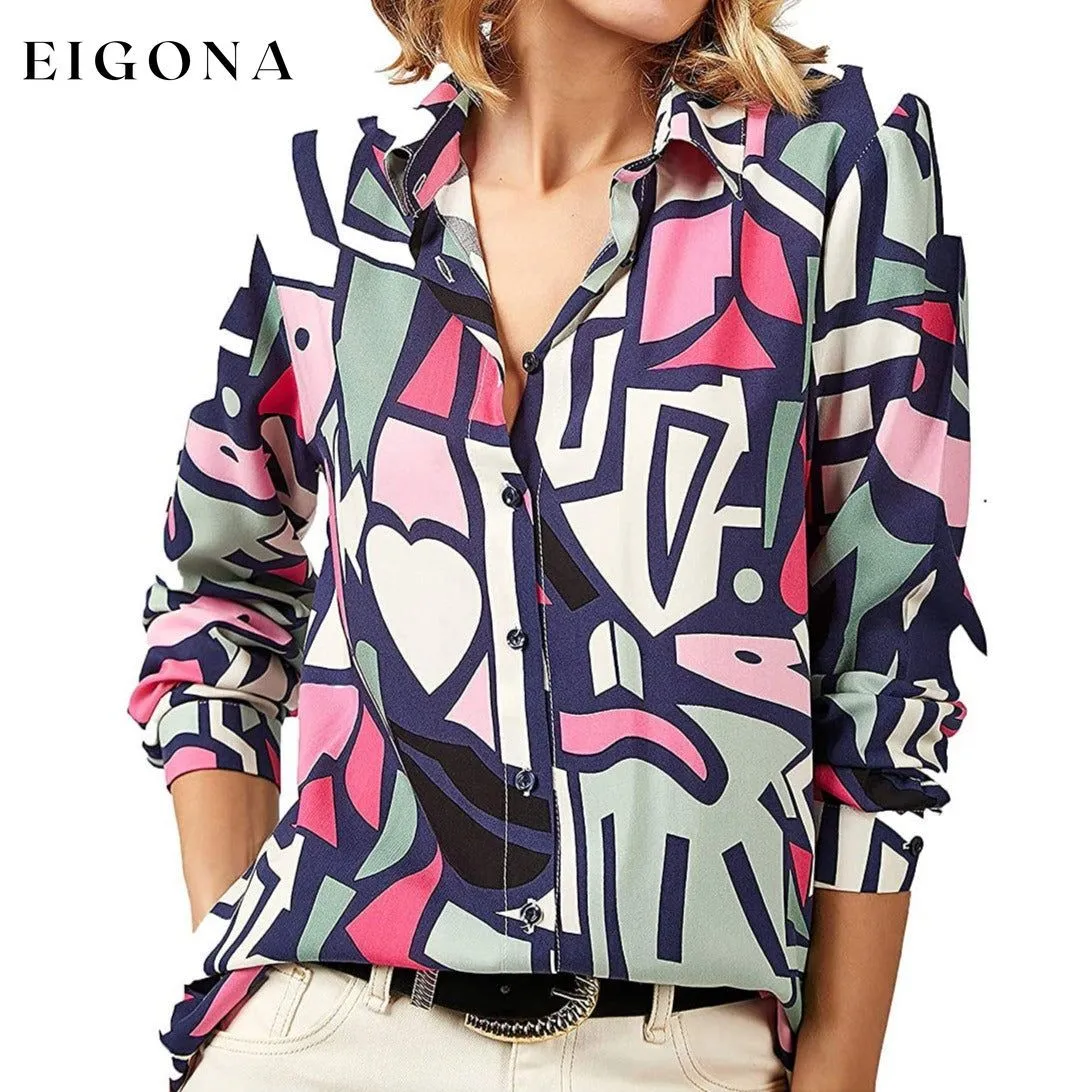 Casual Long Sleeve Button Down Shirts Tops
