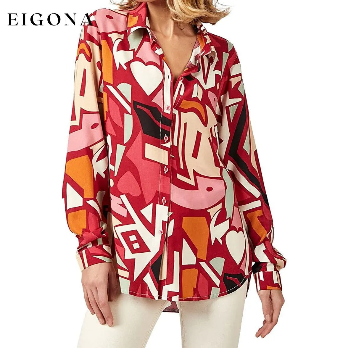 Casual Long Sleeve Button Down Shirts Tops