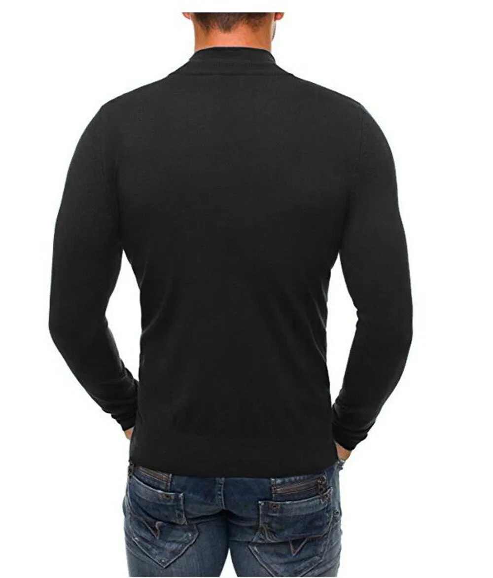 Casual Sweater Men's Solid Color Standing Collar Long Sleeve