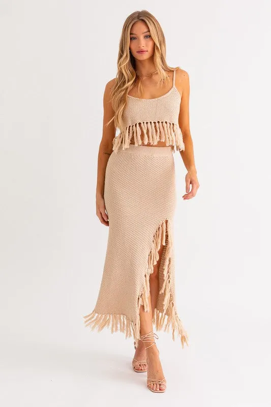 Catalina Island Tassel Midi Skirt - Extra Small - Final Sale