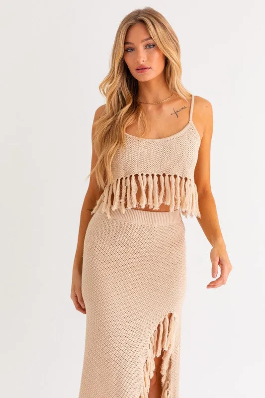Catalina Island Tassel Midi Skirt - Extra Small - Final Sale