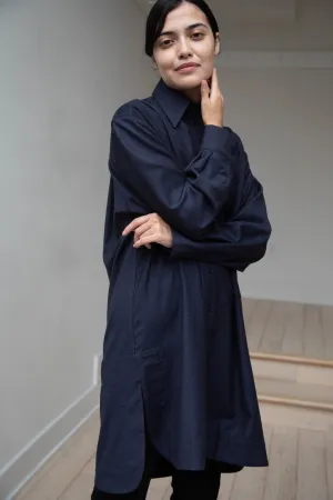 Cawley | Big Shirt in Dark Navy Wool