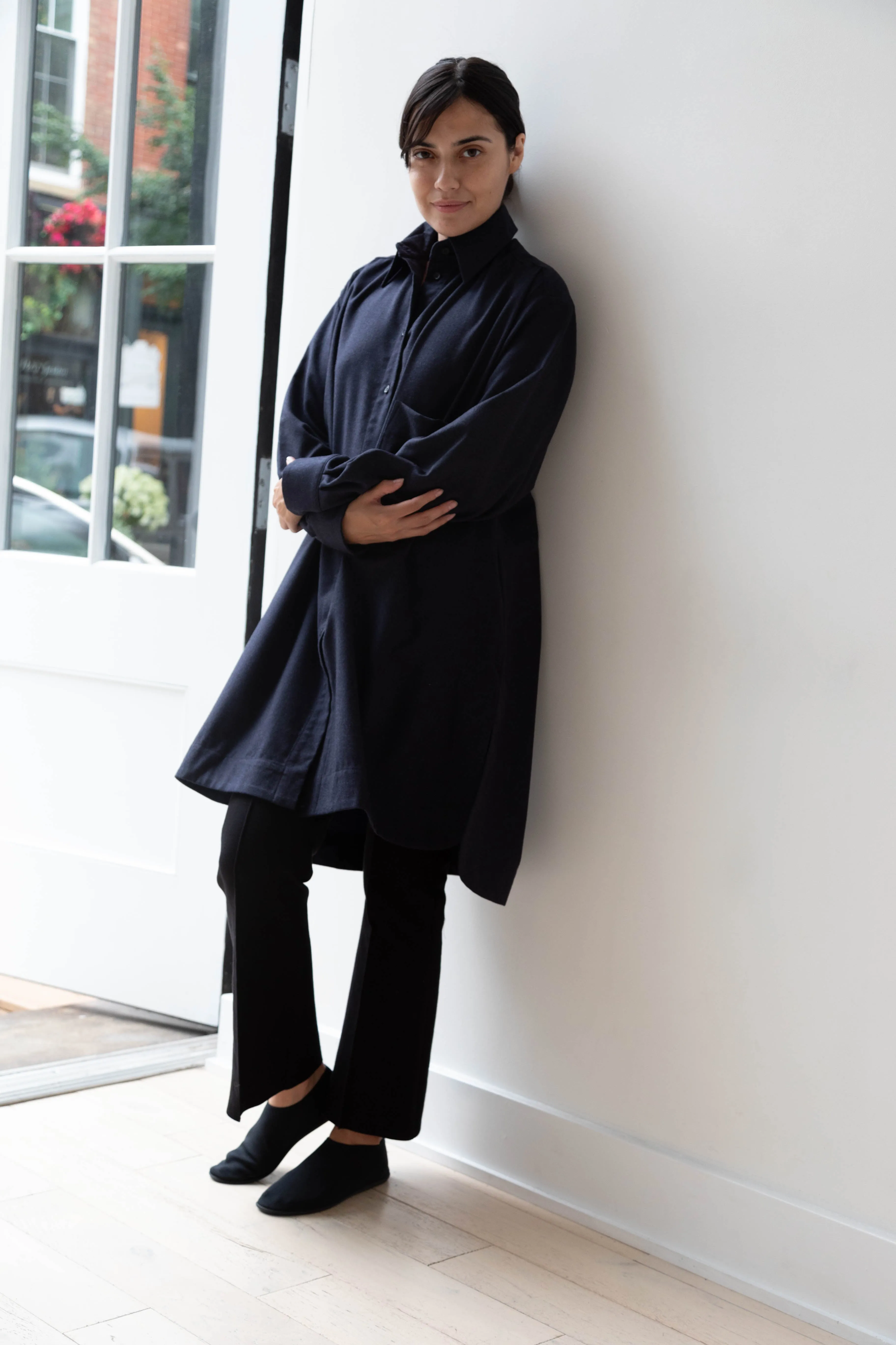 Cawley | Big Shirt in Dark Navy Wool