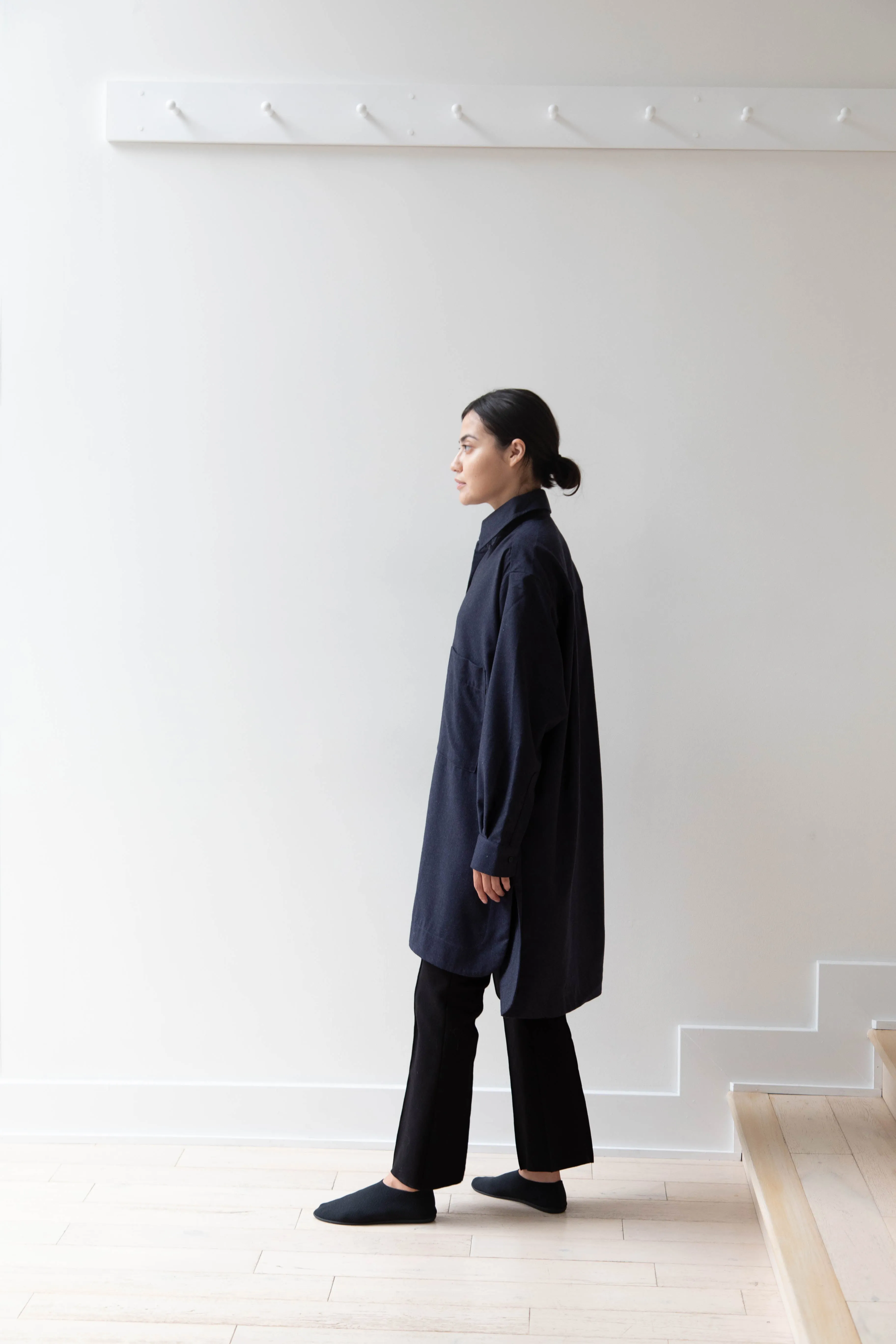 Cawley | Big Shirt in Dark Navy Wool
