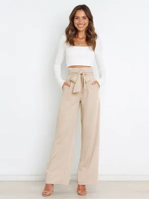 Chic Wide Leg Belted Trousers