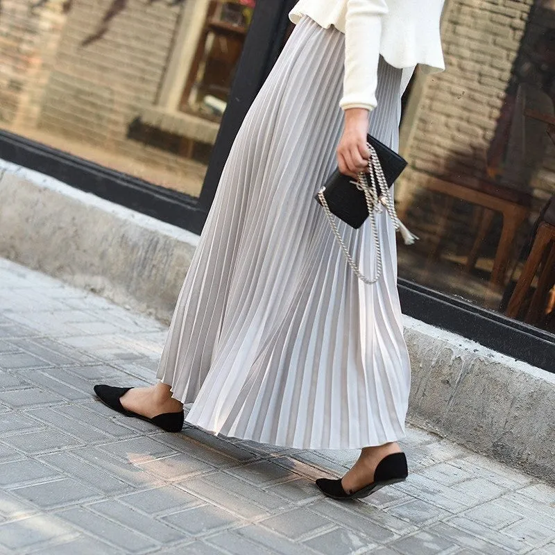 Chiffon High-Waisted Pleated Skirts For Women