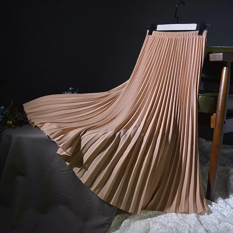 Chiffon High-Waisted Pleated Skirts For Women