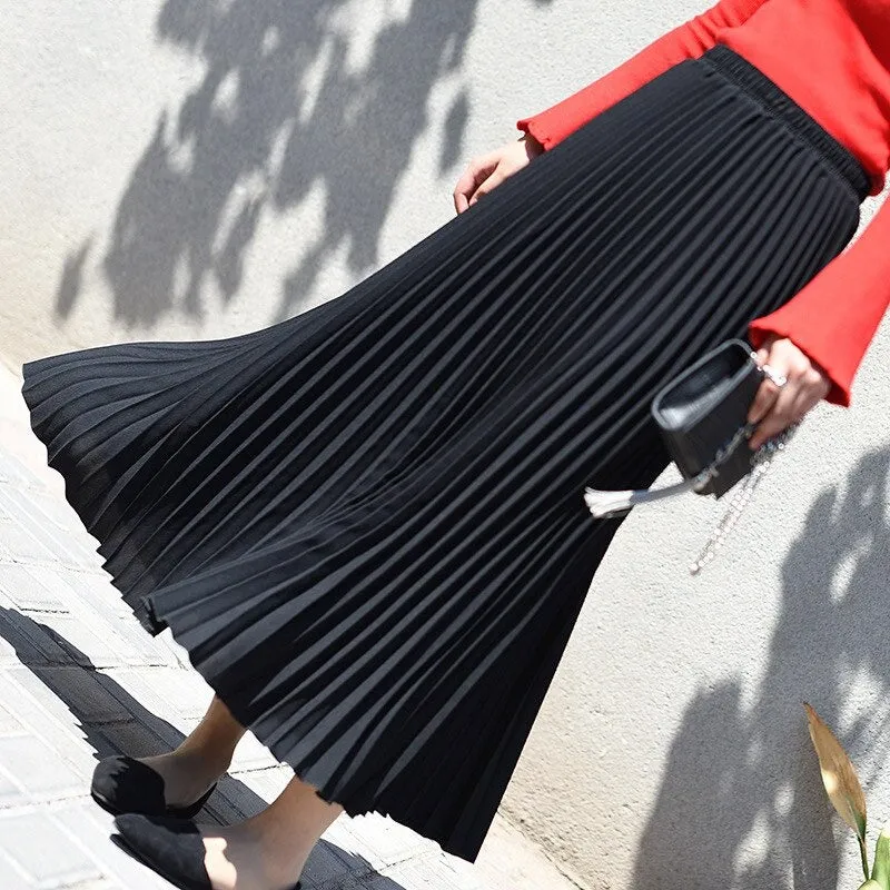 Chiffon High-Waisted Pleated Skirts For Women