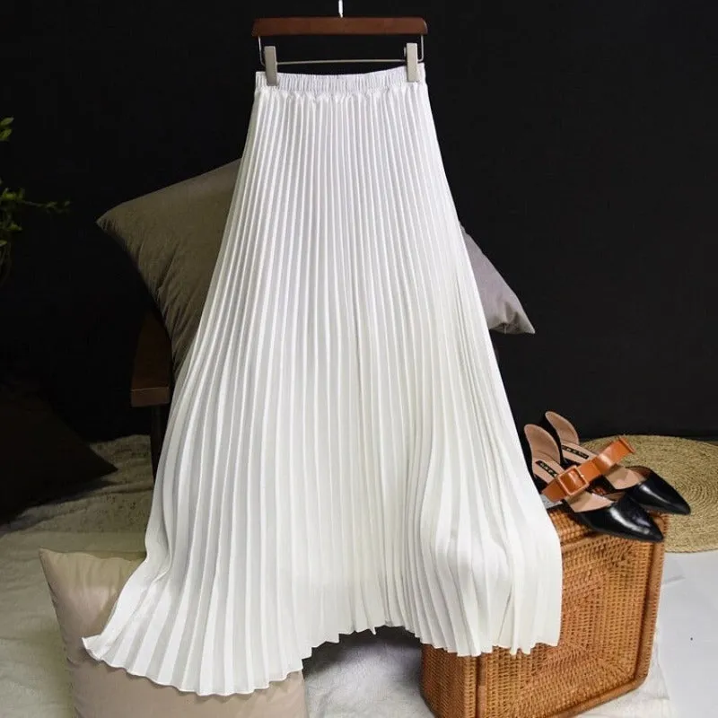 Chiffon High-Waisted Pleated Skirts For Women