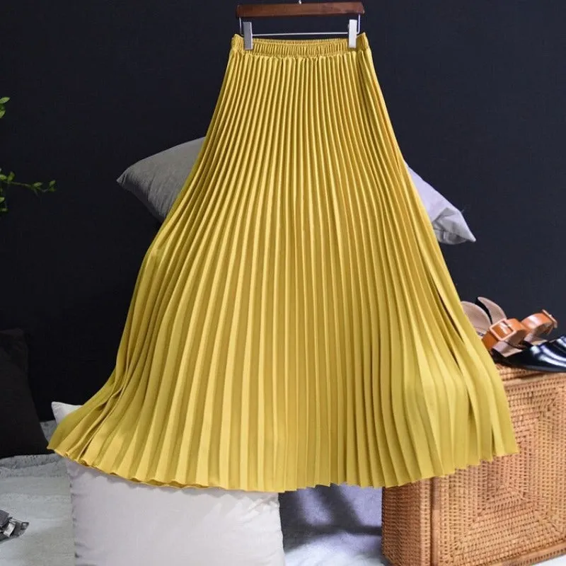 Chiffon High-Waisted Pleated Skirts For Women