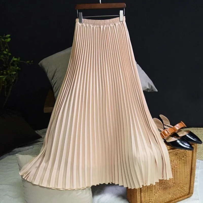 Chiffon High-Waisted Pleated Skirts For Women