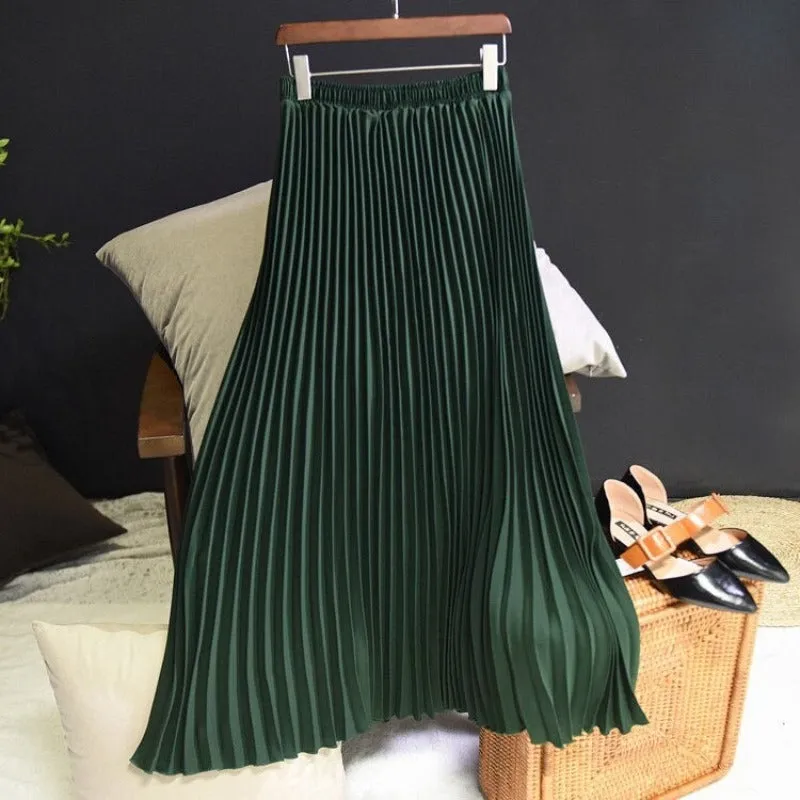 Chiffon High-Waisted Pleated Skirts For Women