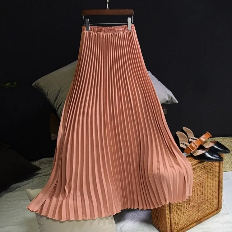 Chiffon High-Waisted Pleated Skirts For Women