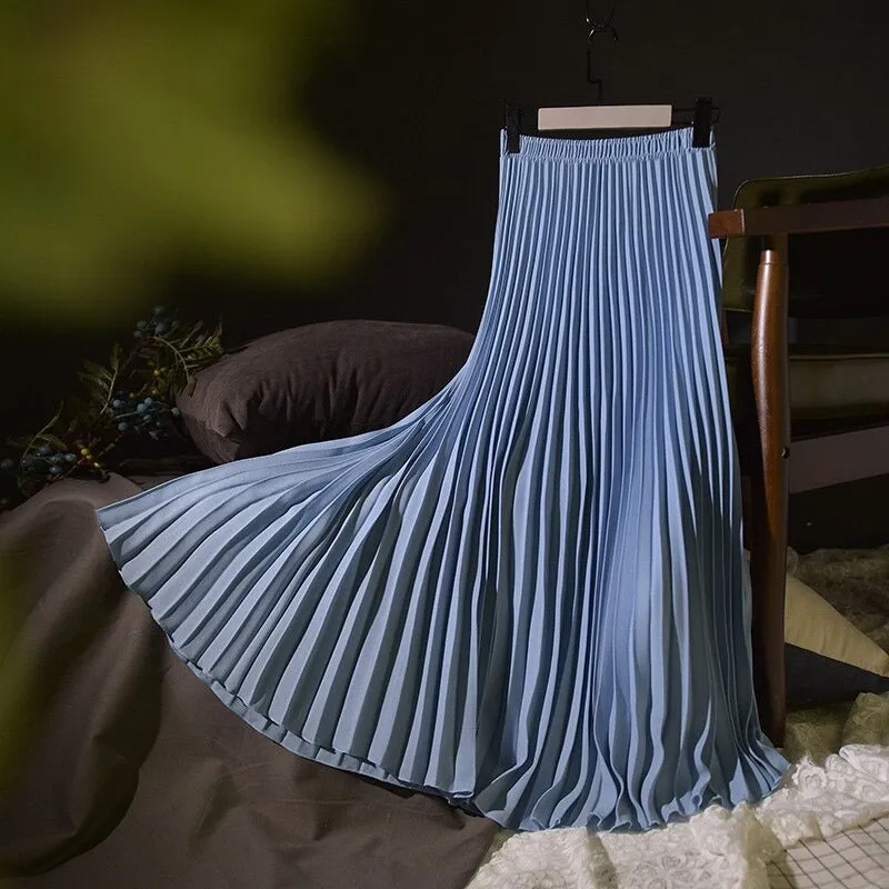 Chiffon High-Waisted Pleated Skirts For Women