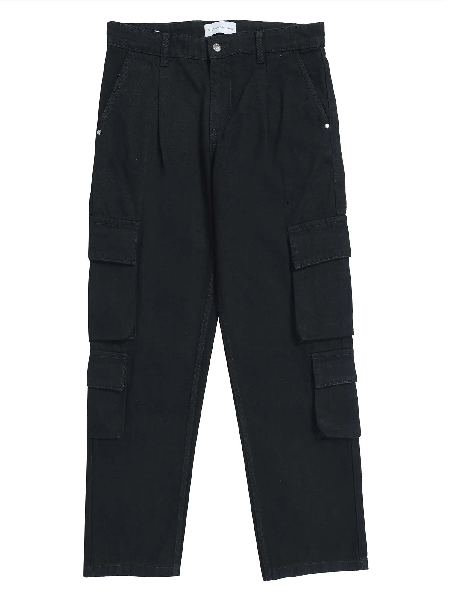 Classic Relaxed Black Double Cargo Denim