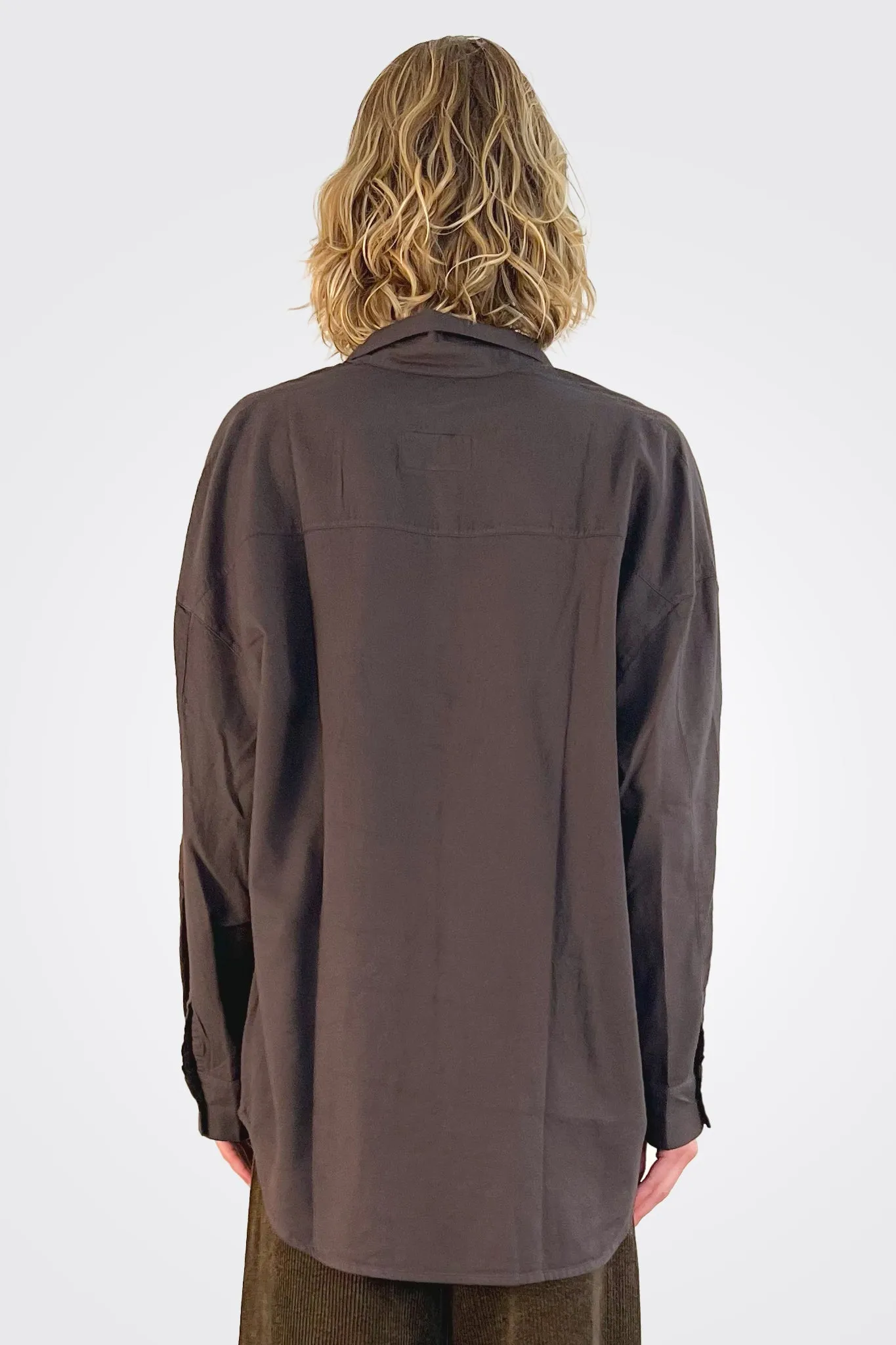 Cotton Button Down Shirt - Kakao