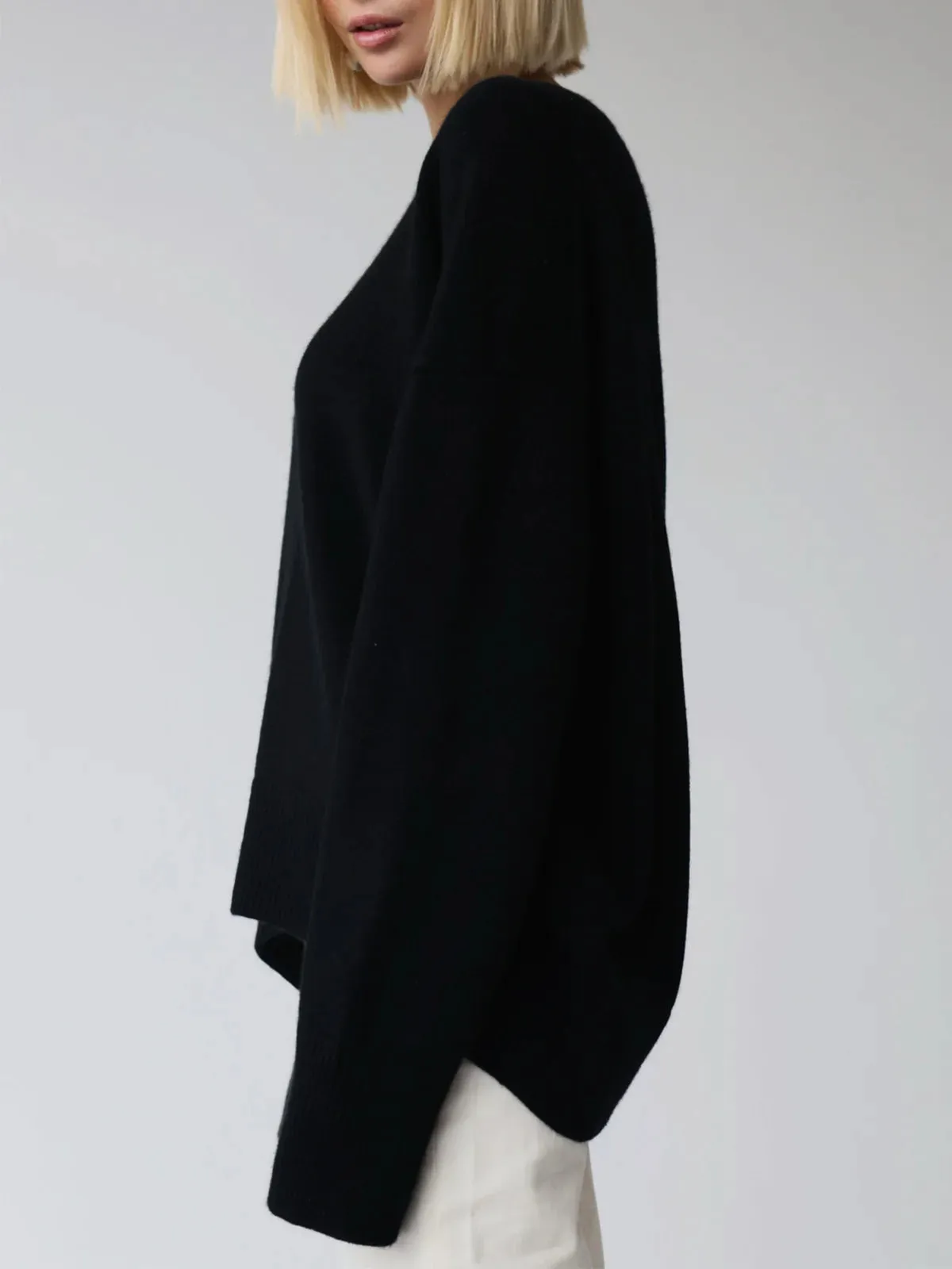 Crew Neck Ribbed Knit Oversized Pullover Sweater