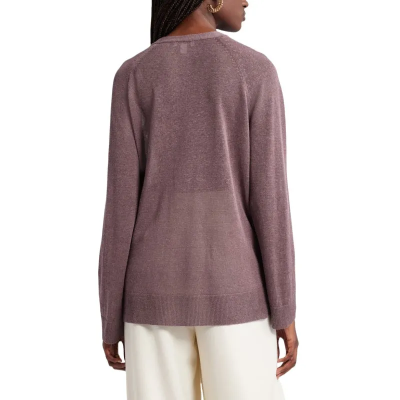 Custom Button Knit Cardigan - Linen Blend Sweater for Women